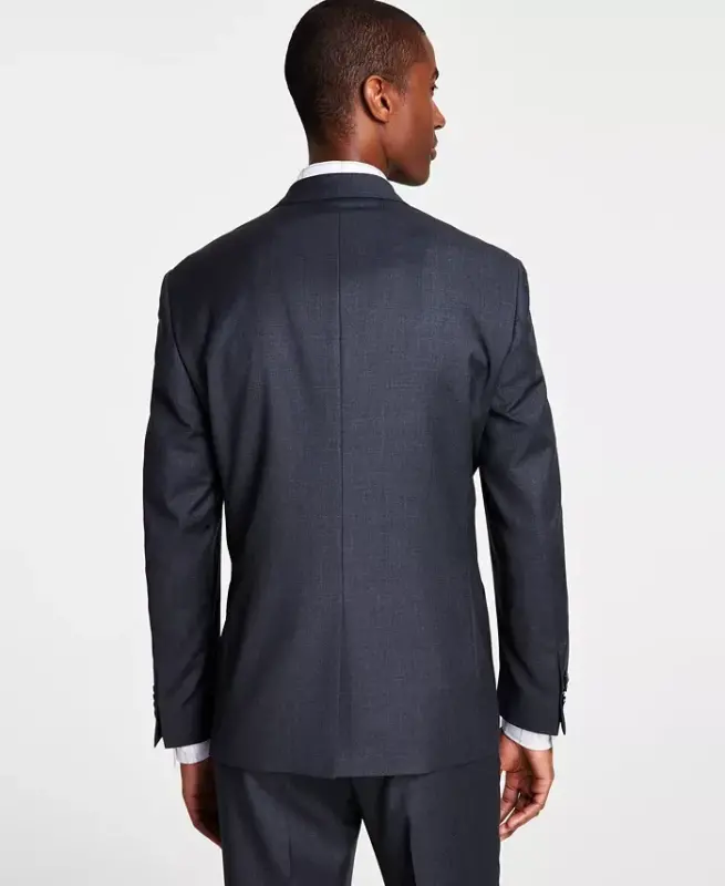 Men's Classic-Fit Wool-Blend Stretch Solid Suit Jacket-Grey - 2