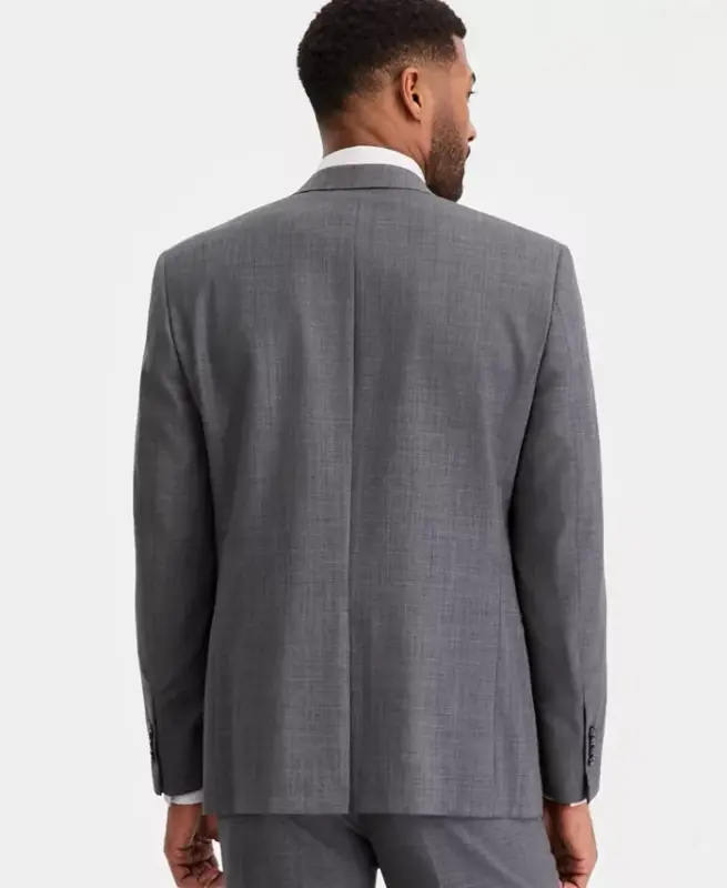 Men's Classic-Fit Wool-Blend Stretch Solid Suit Jacket-Mid Grey - 3