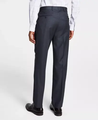 Men's Classic-Fit Wool-Blend Stretch Solid Suit Pants - 3