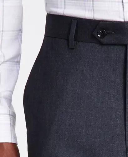 Men's Classic-Fit Wool-Blend Stretch Solid Suit Pants - 6