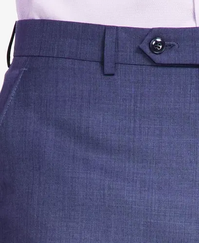 Men's Classic-Fit Wool-Blend Stretch Solid Suit Pants-Blue Solid - 6