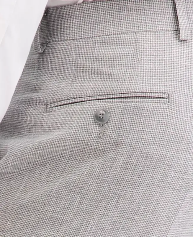 Men's Classic-Fit Wool-Blend Stretch Solid Suit Separates Pant - Light Gray - 6