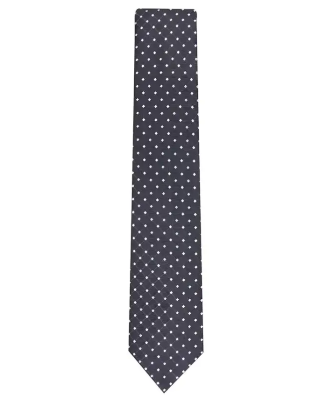 Men's Classic Grid Tie, Created for Modazone-Black - 2