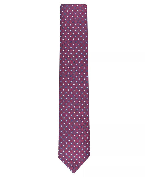 Men's Classic Grid Tie, Created for Modazone Burgundy - 2