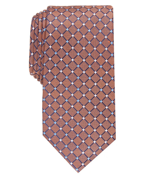 Men's Classic Grid Tie, Created for Modazone Orange - 1