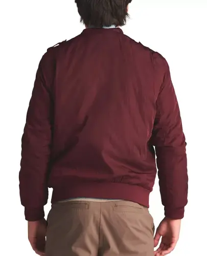 Men's Classic Iconic Racer Jacket (Slim Fit)-Burgundy - 6