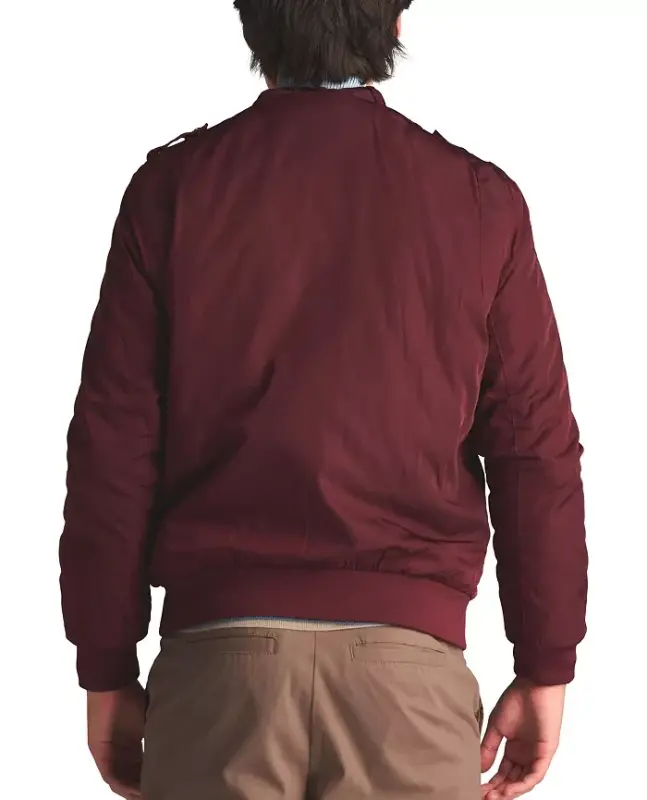 Men's Classic Iconic Racer Jacket (Slim Fit)-Burgundy - 6