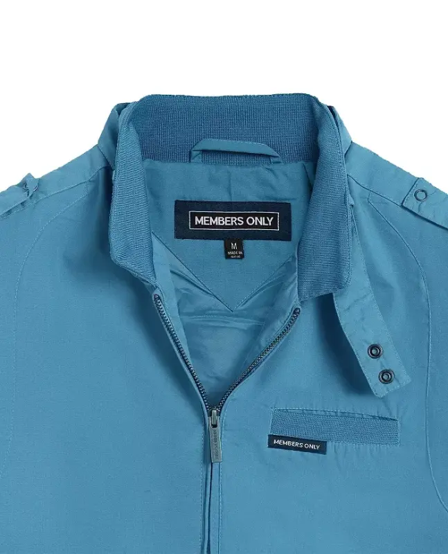 Men's Classic Iconic Racer Jacket (Slim Fit)-Slate - 7