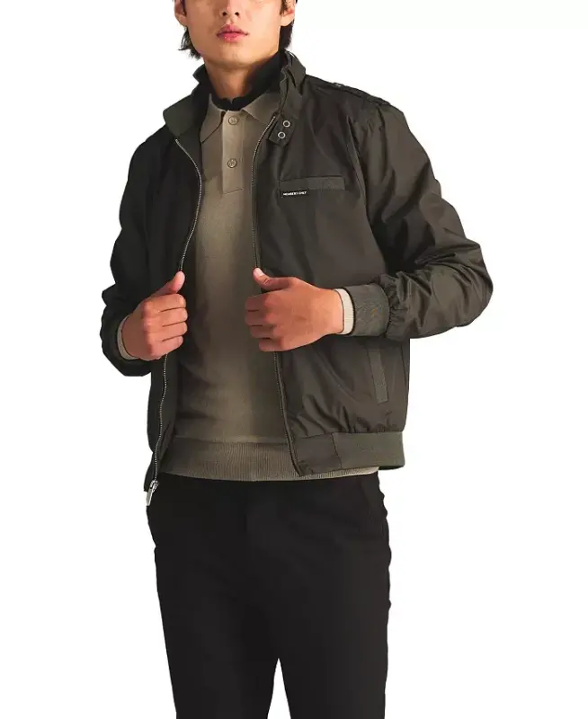 Men's Classic Iconic Racer Kurtkasi (Slim Fit) - To‘q yashil - MEMBERS ONLY