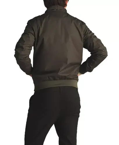 Men's Classic Iconic Racer Kurtkasi (Slim Fit) - To‘q yashil - 4