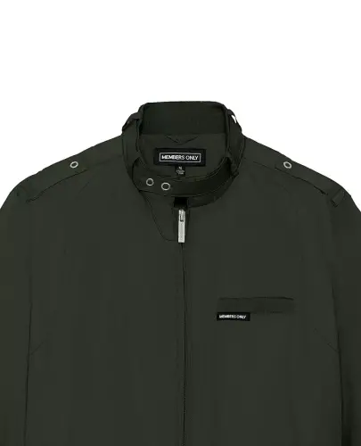 Men's Classic Iconic Racer Kurtkasi (Slim Fit) - To‘q yashil - 6