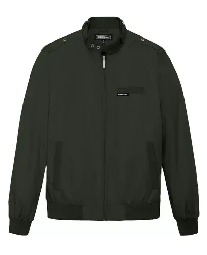 Men's Classic Iconic Racer Kurtkasi (Slim Fit) - To‘q yashil - 7