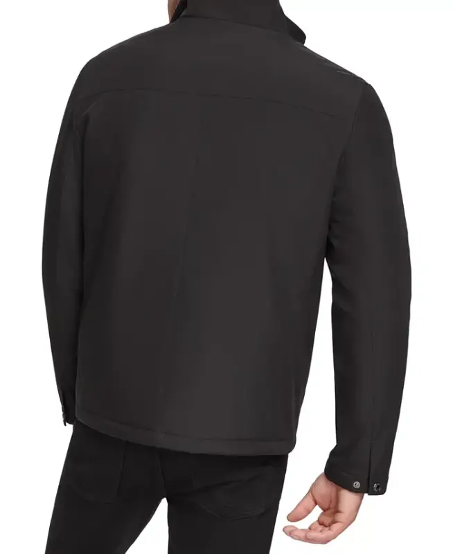 Men's Classic Midweight Stand Collar Jacket - Black - 2