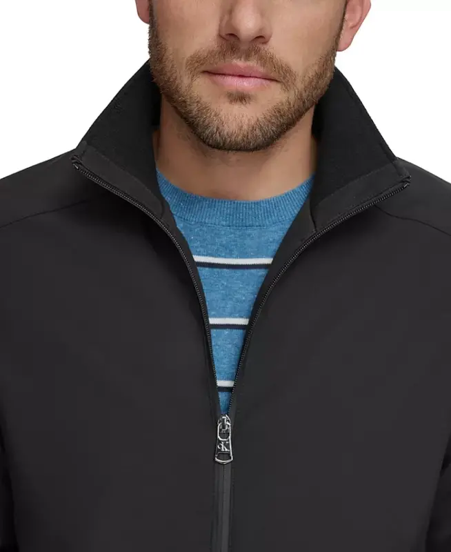 Men's Classic Midweight Stand Collar Jacket - Black - 3