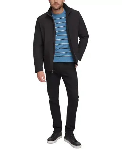 Men's Classic Midweight Stand Collar Jacket - Black - 4