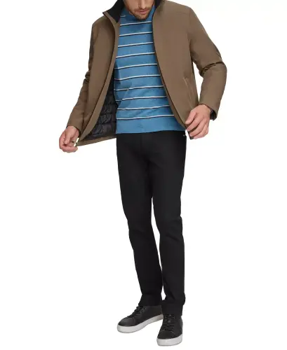 Men's Classic Midweight Stand Collar Jacket-Dark Tan - 5