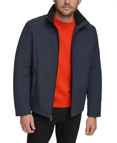 Men's Classic Midweight Stand Collar Jacket-True Navy 