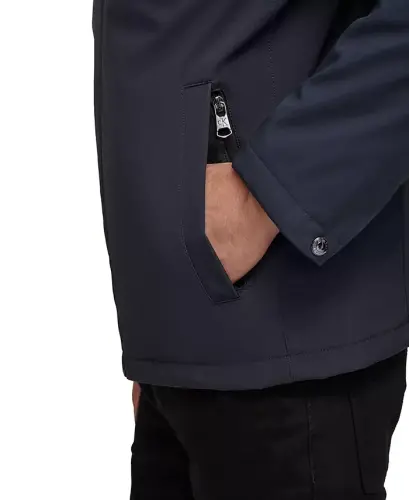 Men's Classic Midweight Stand Collar Jacket-True Navy - 3