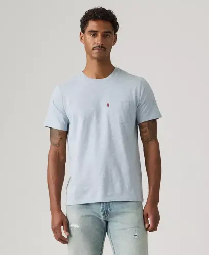 Men's Classic Pocket Crewneck Short-Sleeve T-Shirt - Chambray - 1