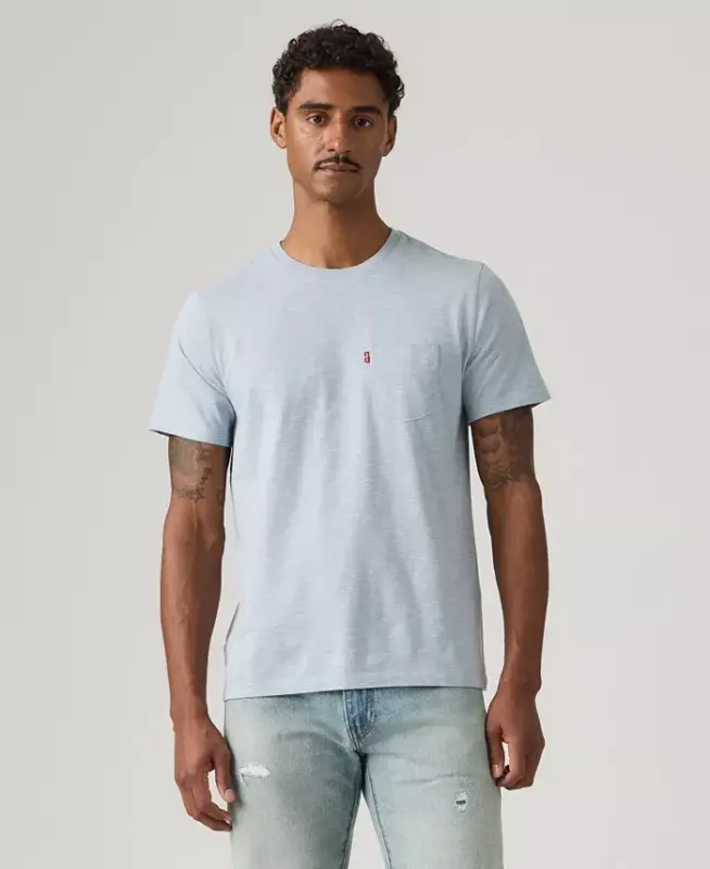 Men's Classic Pocket Crewneck Short-Sleeve T-Shirt - Chambray - 1