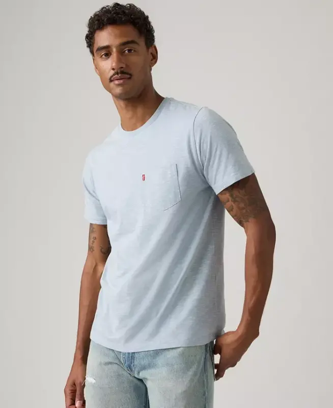 Men's Classic Pocket Crewneck Short-Sleeve T-Shirt - Chambray - 2