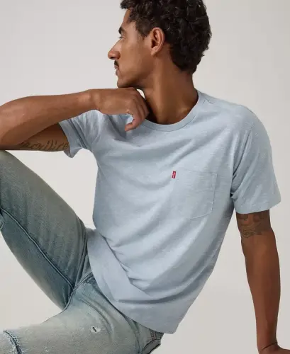 Men's Classic Pocket Crewneck Short-Sleeve T-Shirt - Chambray - 3