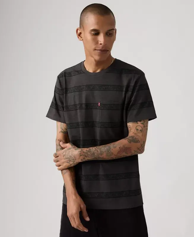 Men's Classic Pocket Crewneck Short-Sleeve T-Shirt - Phantom Stripe - 2