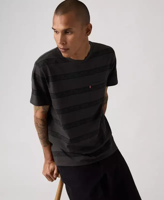 Men's Classic Pocket Crewneck Short-Sleeve T-Shirt - Phantom Stripe - 3