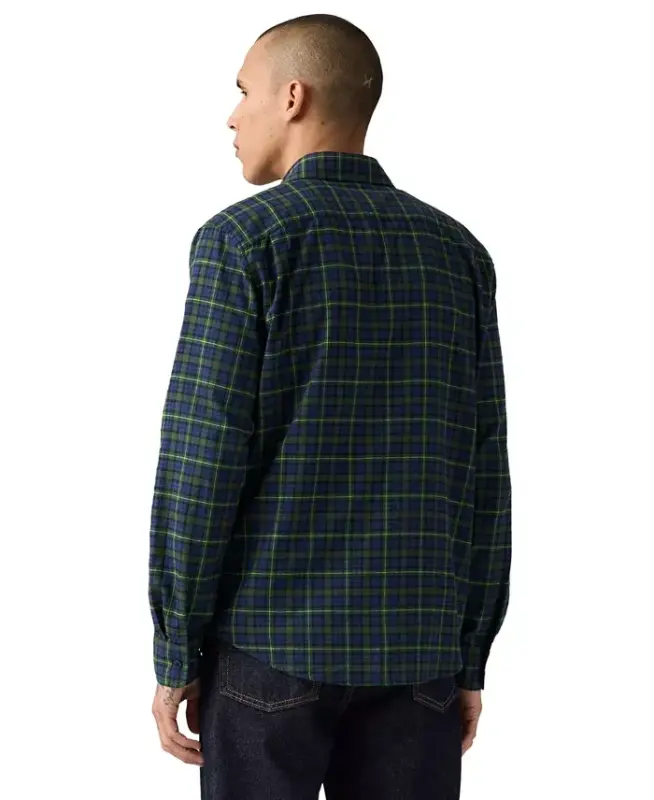 Men's Classic Pocket Regular-Fit Long-Sleeve Shirt - Blue Depths Flannel - 5