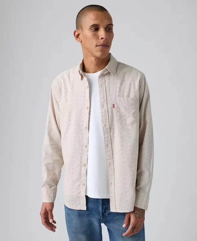 Men's Classic Pocket Regular-Fit Long-Sleeve Shirt - Chateau Gray - 6