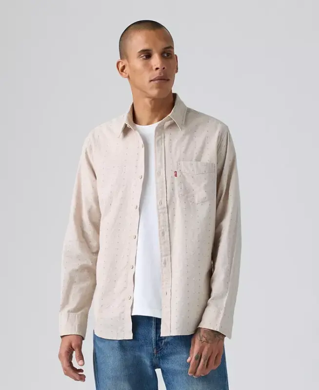 Men's Classic Pocket Regular-Fit Long-Sleeve Shirt - Chateau Gray - 1