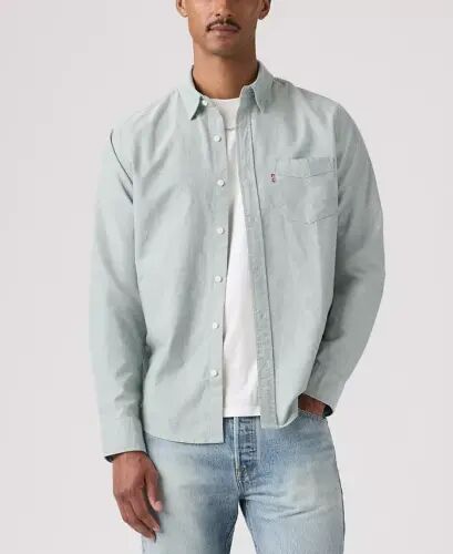 Men's Classic Pocket Regular-Fit Long-Sleeve Shirt - Dusty Mint - 2