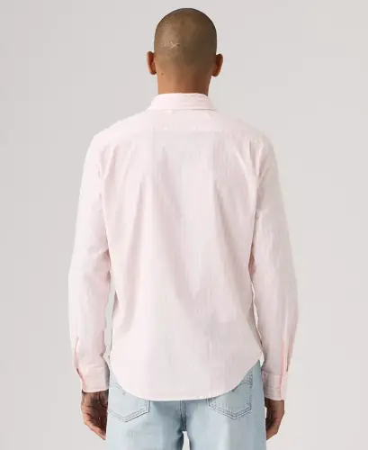 Men's Classic Pocket Regular-Fit Long-Sleeve Shirt - Light Pastel Pink - 4