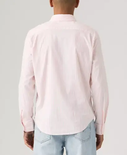 Men's Classic Pocket Regular-Fit Long-Sleeve Shirt - Light Pastel Pink - 5