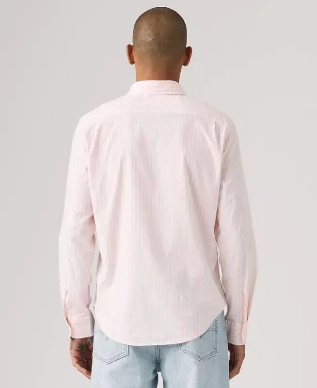 Men's Classic Pocket Regular-Fit Long-Sleeve Shirt - Light Pastel Pink - 10