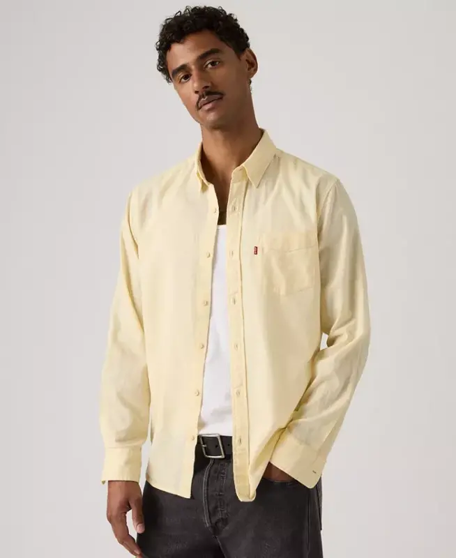 Men's Classic Pocket Regular-Fit Long-Sleeve Shirt - Rutabaga - 7