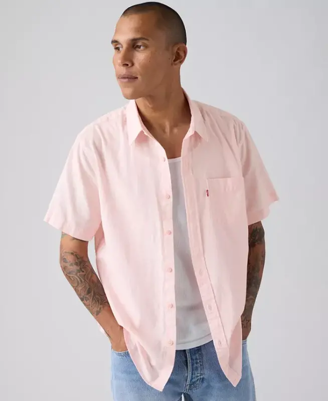 Men's Classic Pocket Short-Sleeve Regular-Fit Shirt - Au Naturel - 2