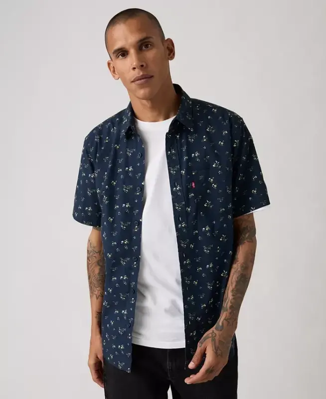 Men's Classic Pocket Short-Sleeve Shirt - Dress Blue - 2