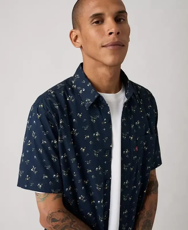 Men's Classic Pocket Short-Sleeve Shirt - Dress Blue - 3