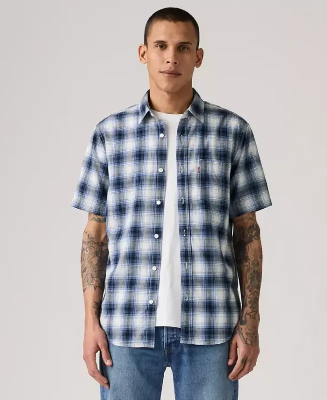 Men's Classic Pocket Short-Sleeve Shirt - Sydney Plaid Quiet Harbor - 1