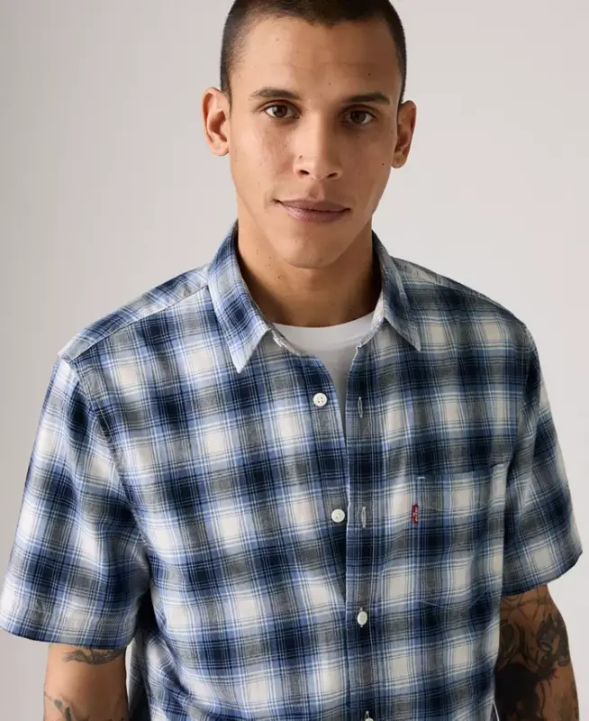 Men's Classic Pocket Short-Sleeve Shirt - Sydney Plaid Quiet Harbor - 2