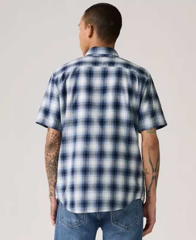 Men's Classic Pocket Short-Sleeve Shirt - Sydney Plaid Quiet Harbor - 3