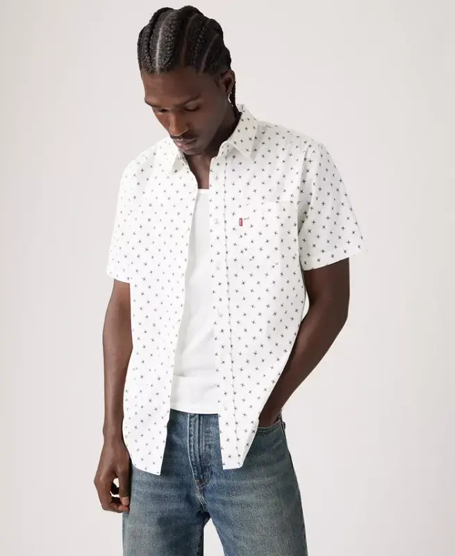 Men's Classic Pocket Short-Sleeve Shirt - White - 3