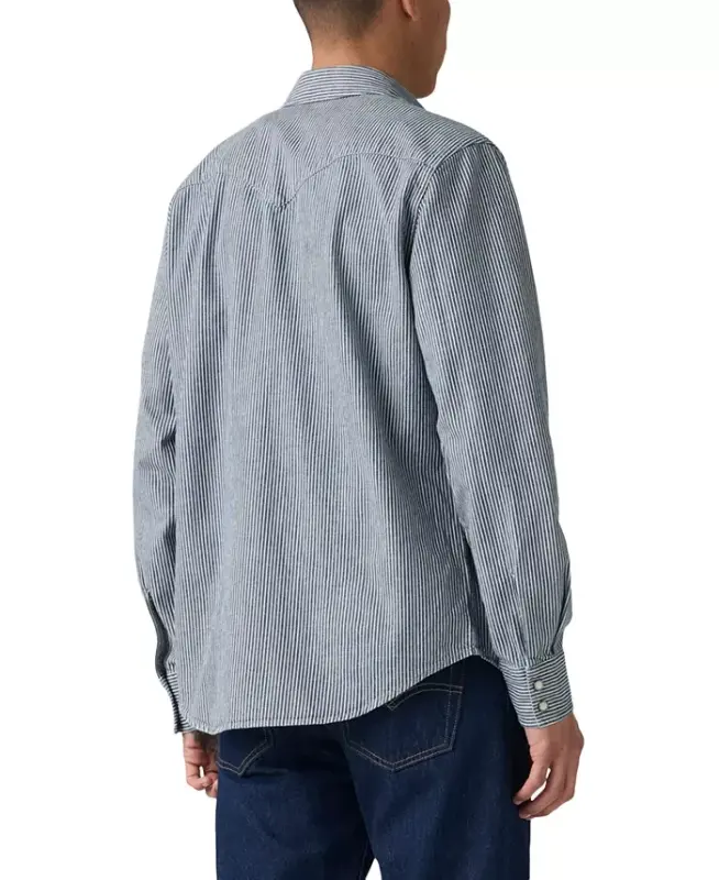 Men's Classic Standard Fit Western Shirt-Roadtrip Stripes - 2