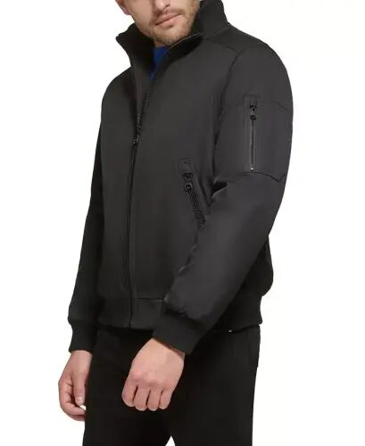 Men's Classic Zip-Front Ripstop Bomber Jacket - Black - 3