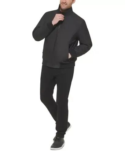 Men's Classic Zip-Front Ripstop Bomber Jacket - Black - 8