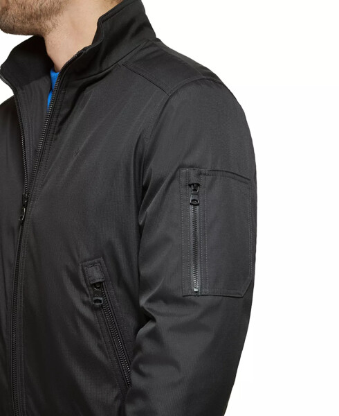 Men's Classic Zip-Front Ripstop Bomber Jacket Black - 4