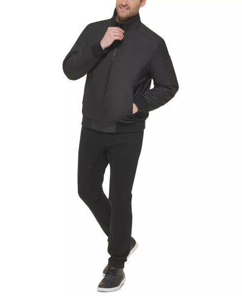 Men's Classic Zip-Front Ripstop Bomber Jacket Black - 8