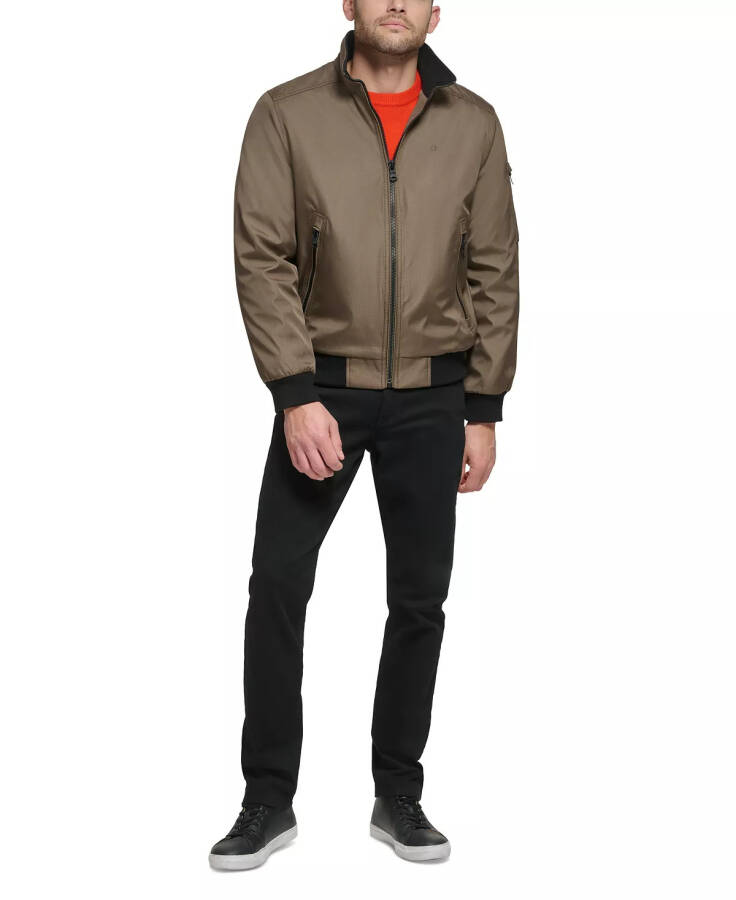 Men's Classic Zip-Front Ripstop Bomber Jacket Dark Tan - 5