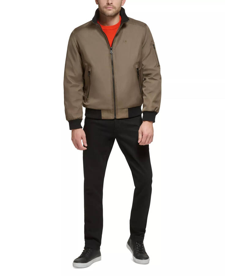 Men's Classic Zip-Front Ripstop Bomber Jacket Dark Tan - 7